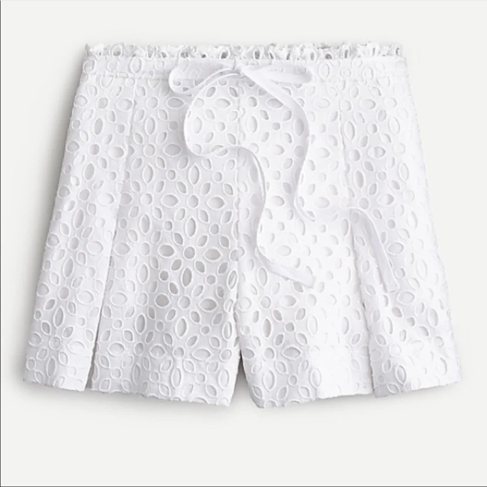 J Crew Eyelet White High Rise Shorts